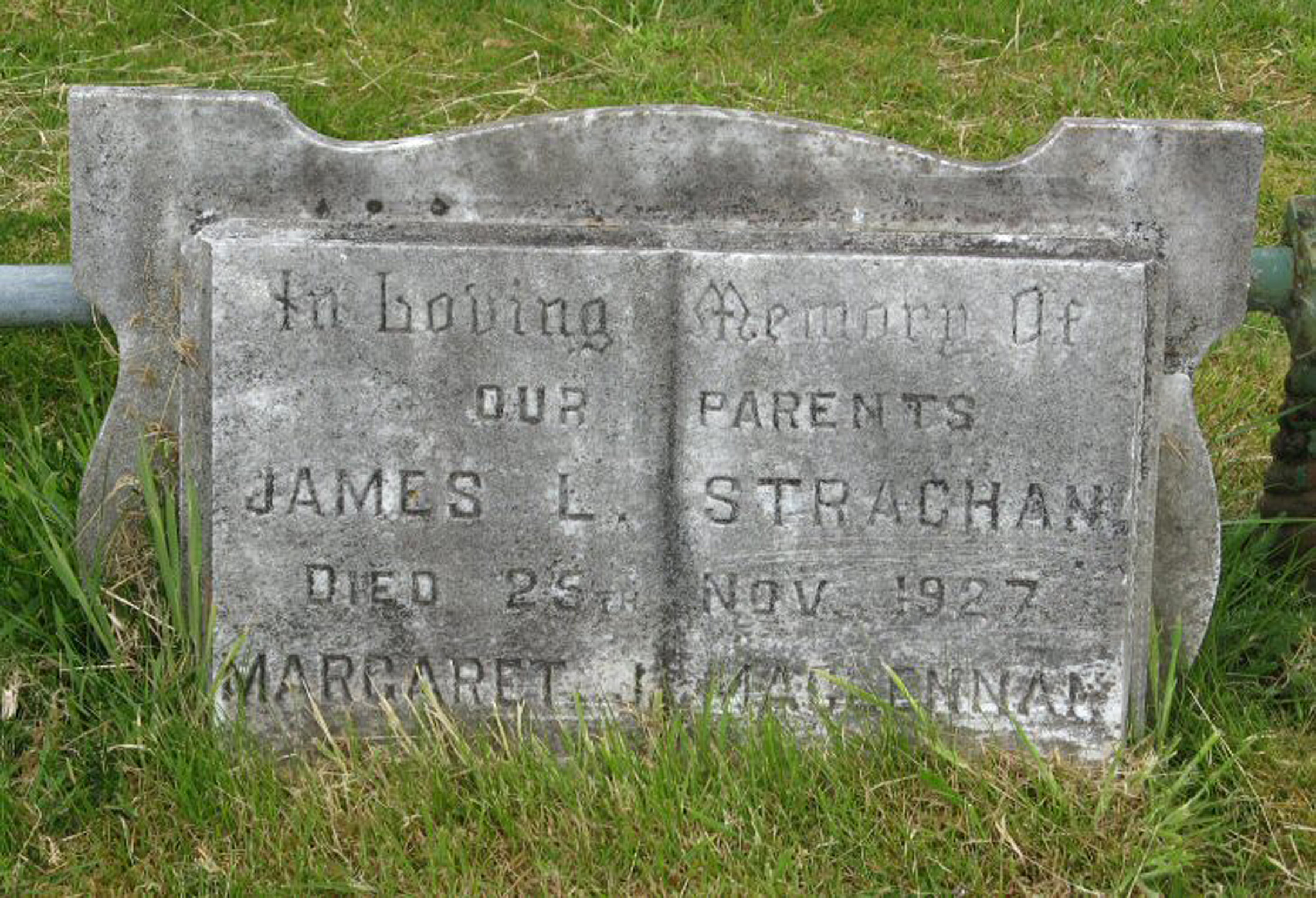 Photo of headstones/Margaret J MacLennan (Strachan) died 1942 MI Dingwall Mitchell Hill
